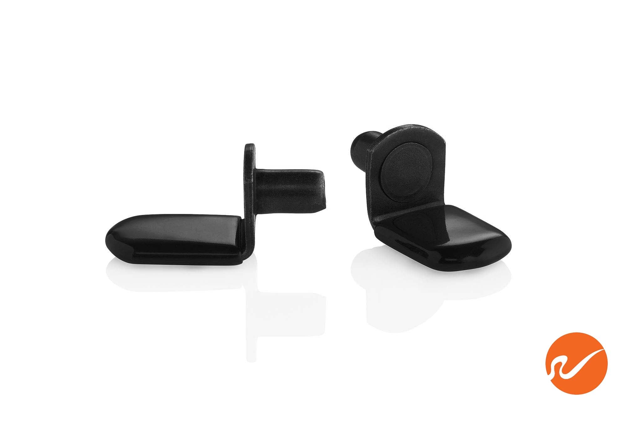 1/4" Matte Black "L" Shelf Pins w/ vinyl