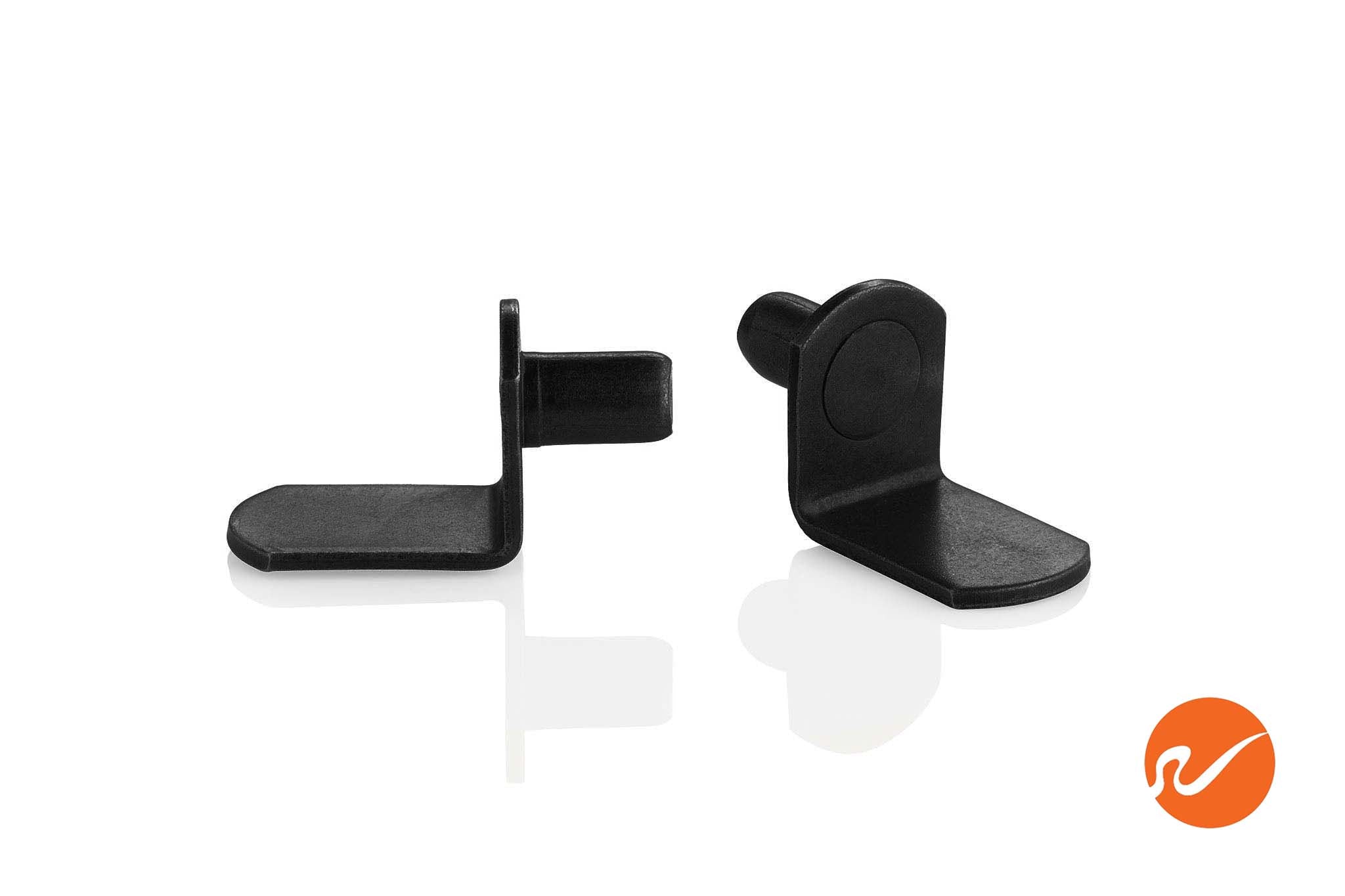 1/4" Matte Black "L" Shelf Pins