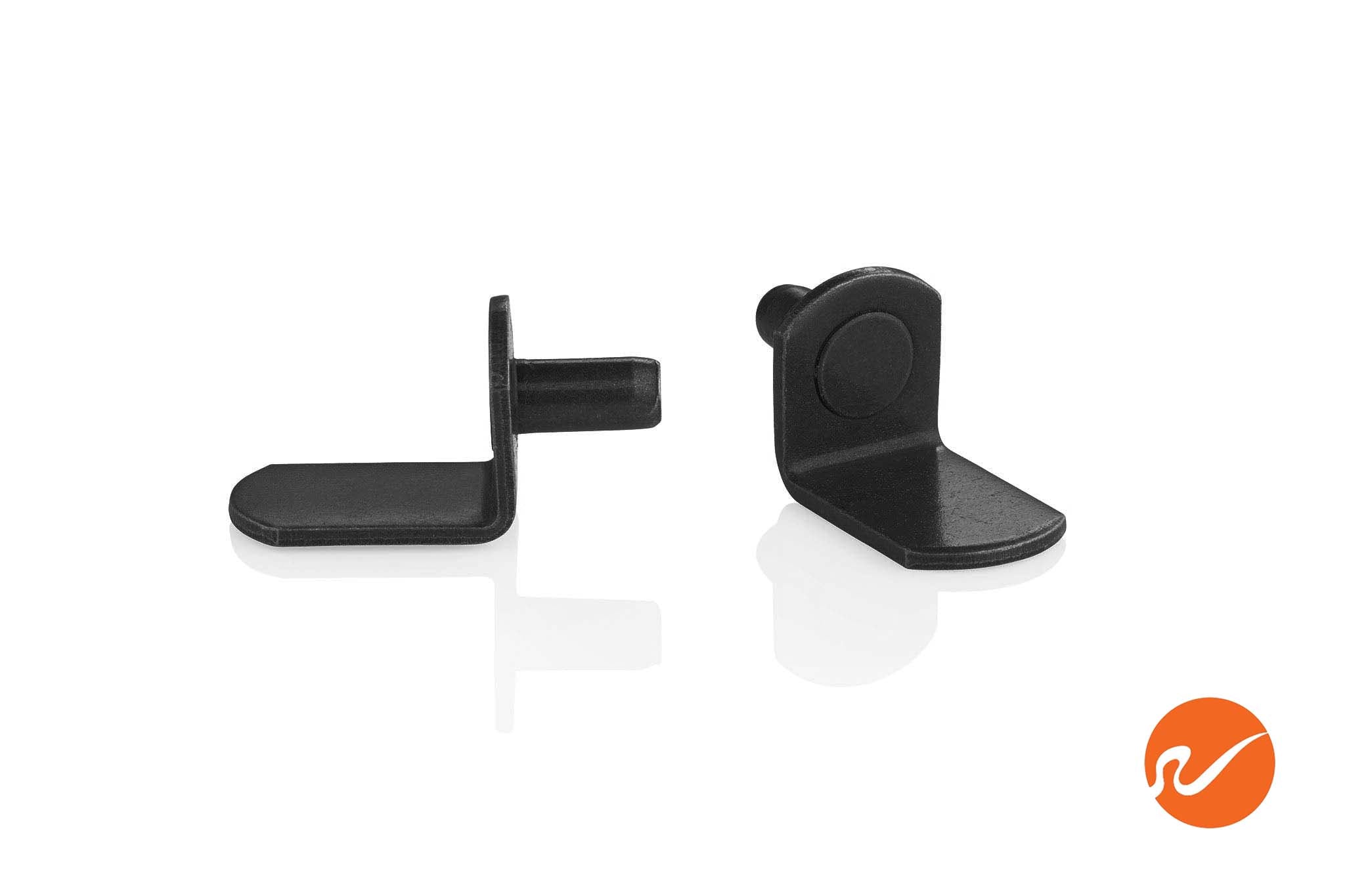 5mm Matte Black "L" Shelf Pins