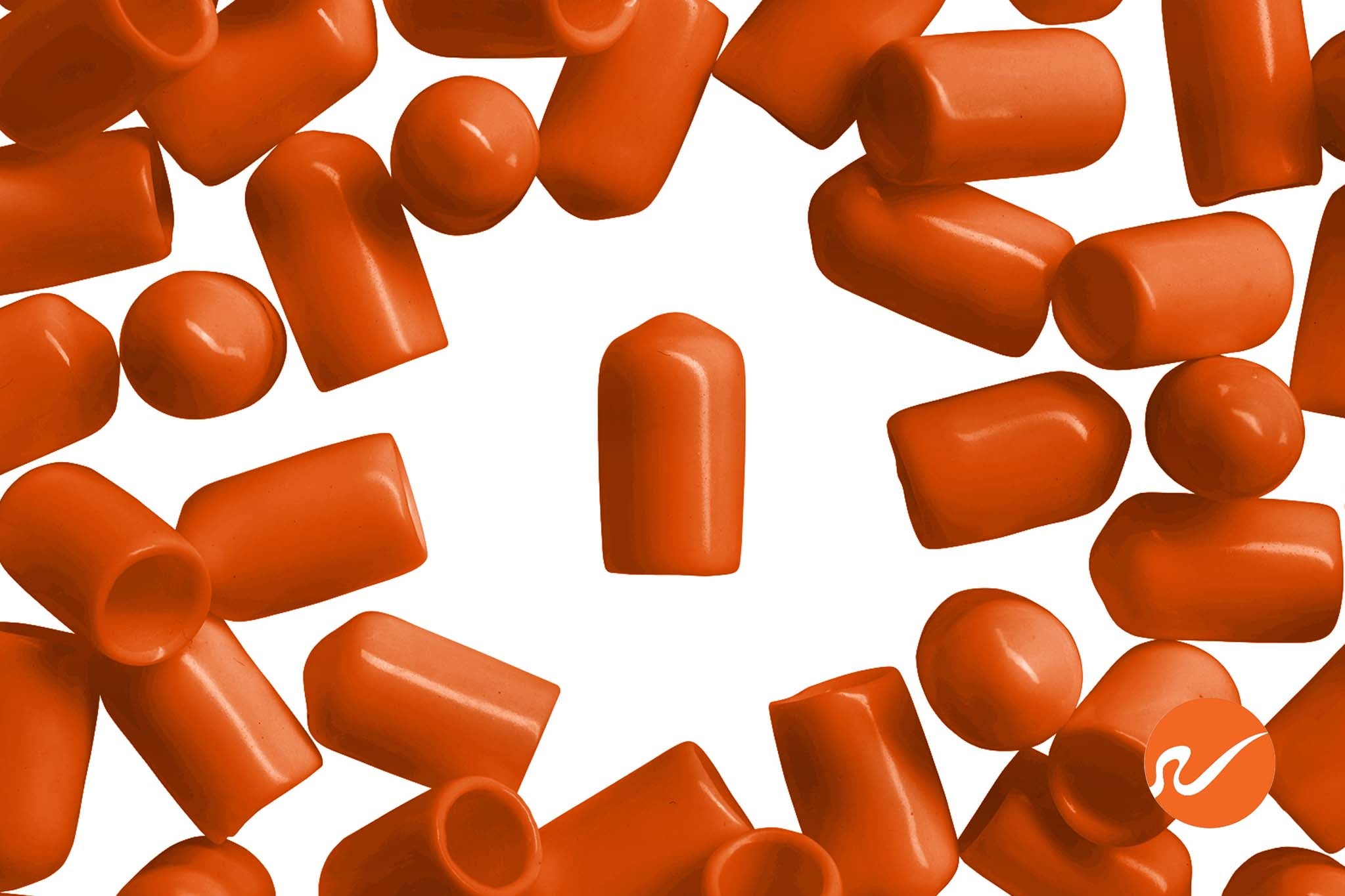 3/8" ID x 1/2" Length Screw Thread Protectors - Orange