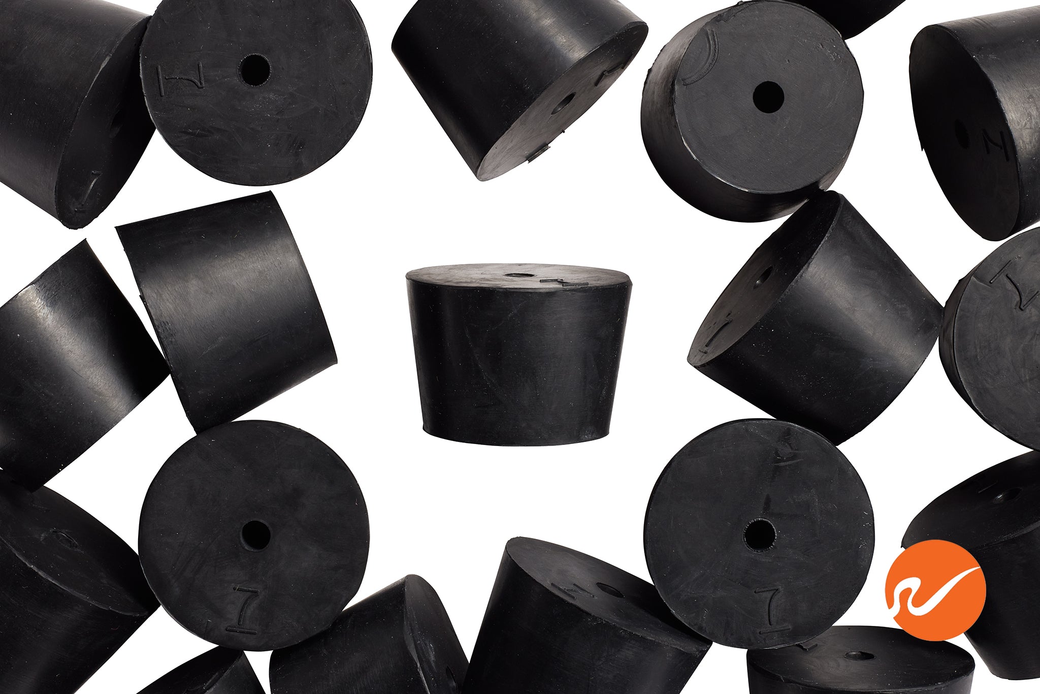 Tapones de goma #7 con 1 orificio