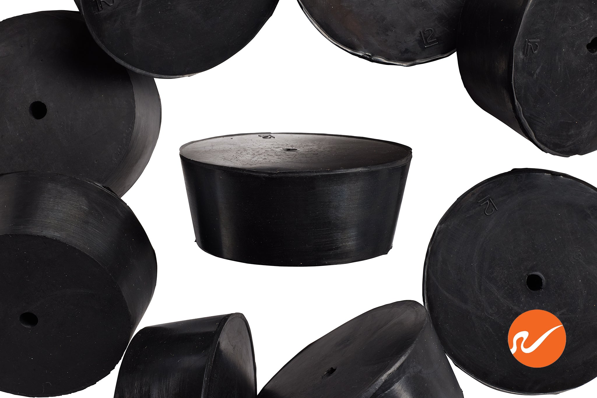 Tapones de goma #12 con 1 orificio