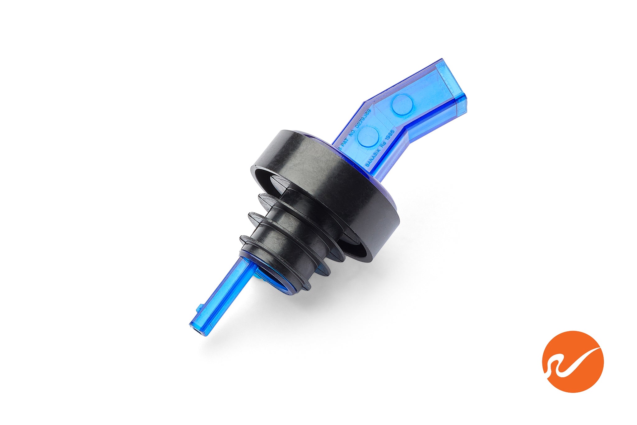 Blue Plastic Pour Spouts w/ Bug Screen & Grip Collar - WidgetCo