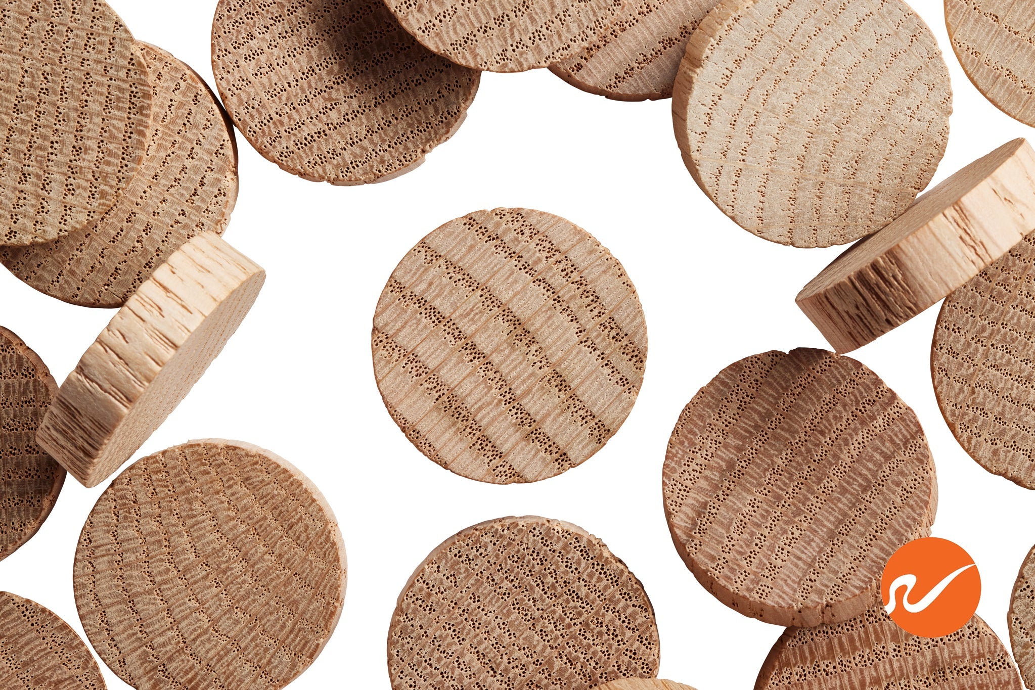 1" Oak Wood Plugs - End Grain - WidgetCo