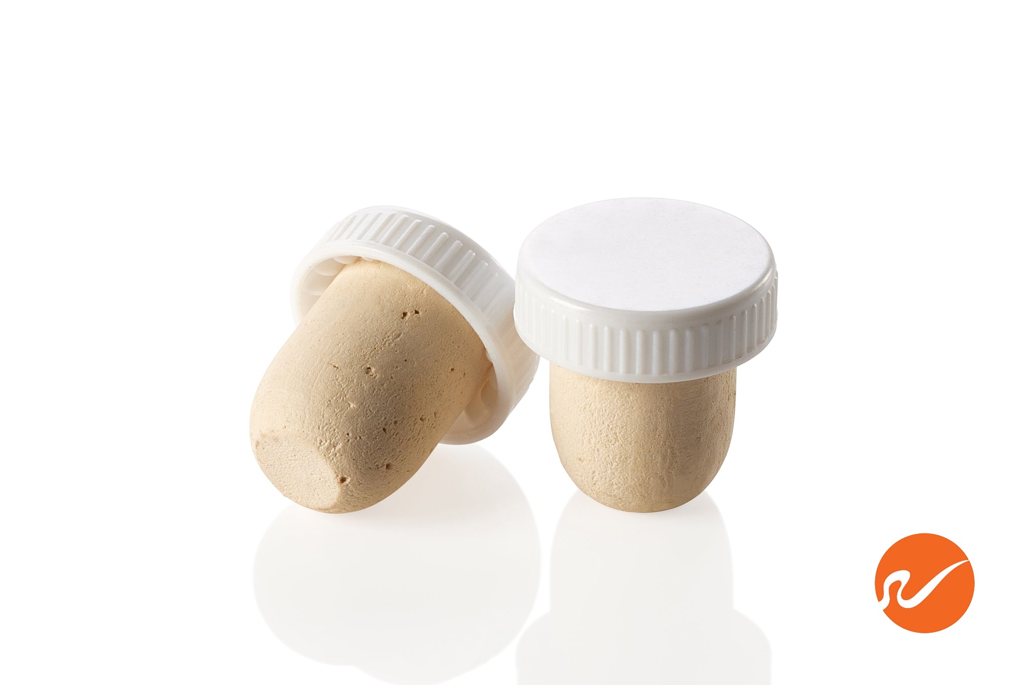 19.5mm Natural T-Corks with White Tops - WidgetCo