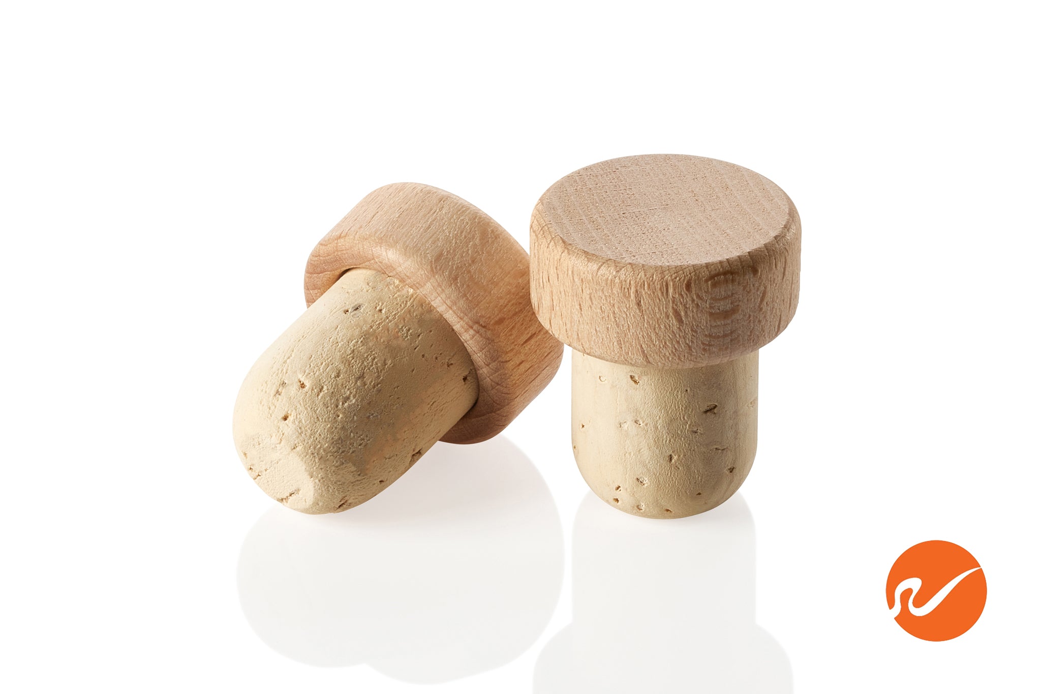 19.5mm Natural T-Corks with Wood Tops - WidgetCo
