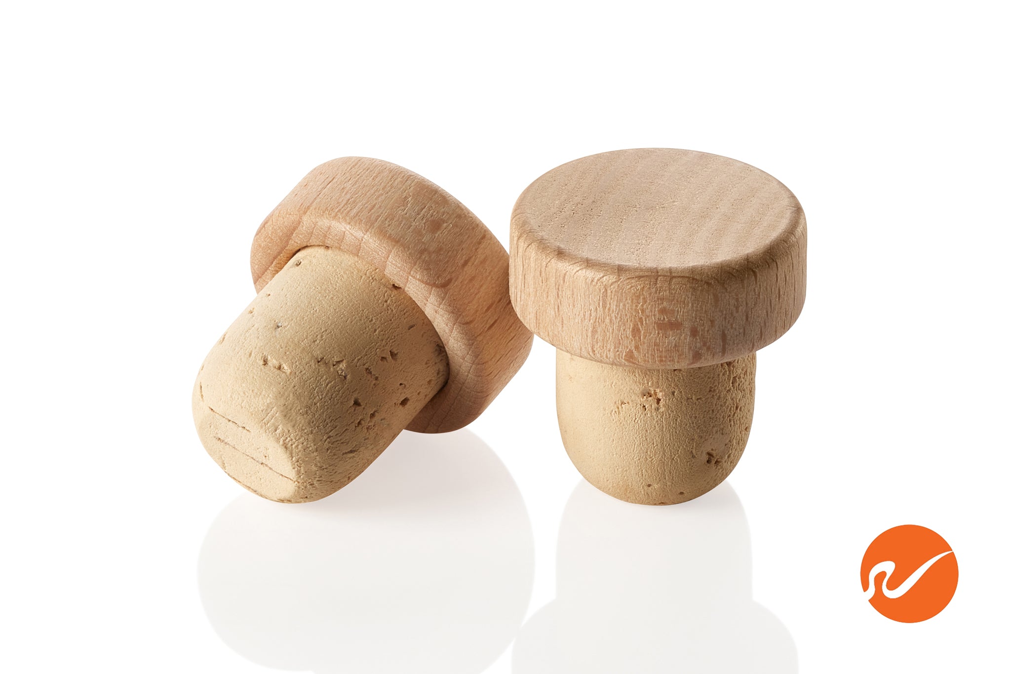 21.5mm Natural T-Corks with Wood Tops - WidgetCo