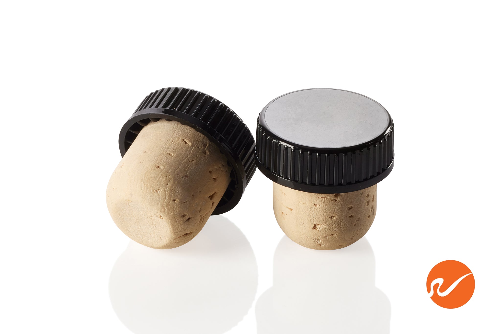 22.5mm Natural T-Corks with Black Tops - WidgetCo