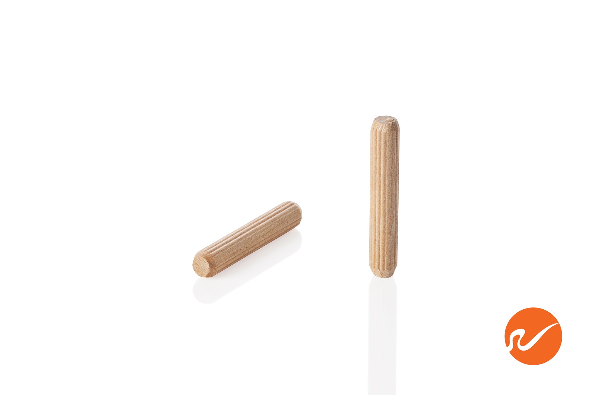 1/4" x 1-1/2" Wood Dowel Pins - Multi-Groove - WidgetCo