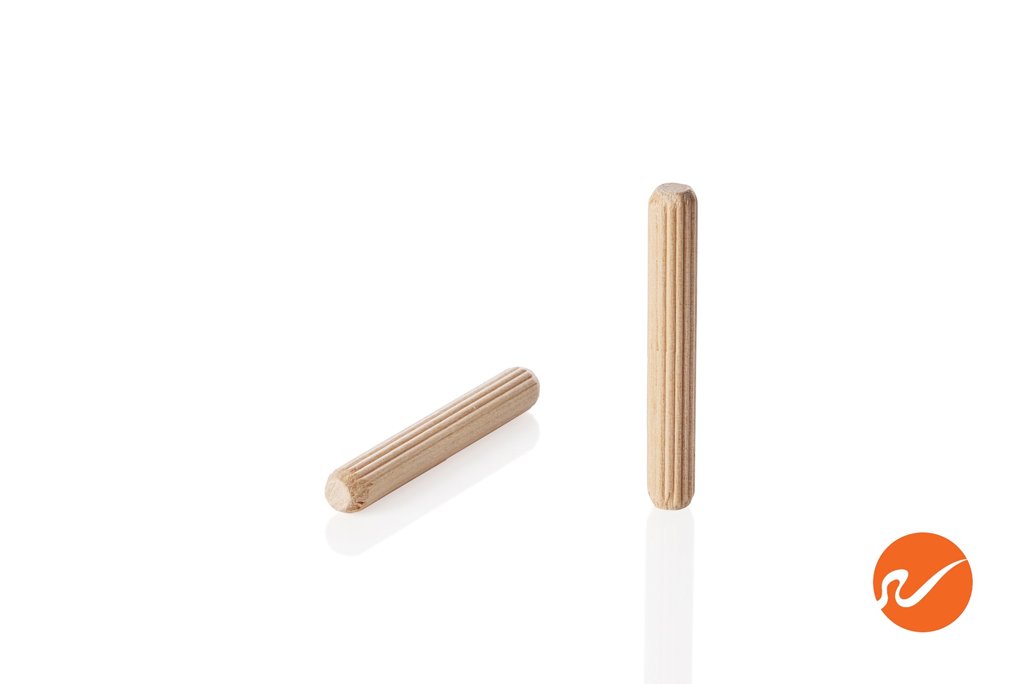 1/4" x 1-3/4" Wood Dowel Pins - Multi-Groove - WidgetCo