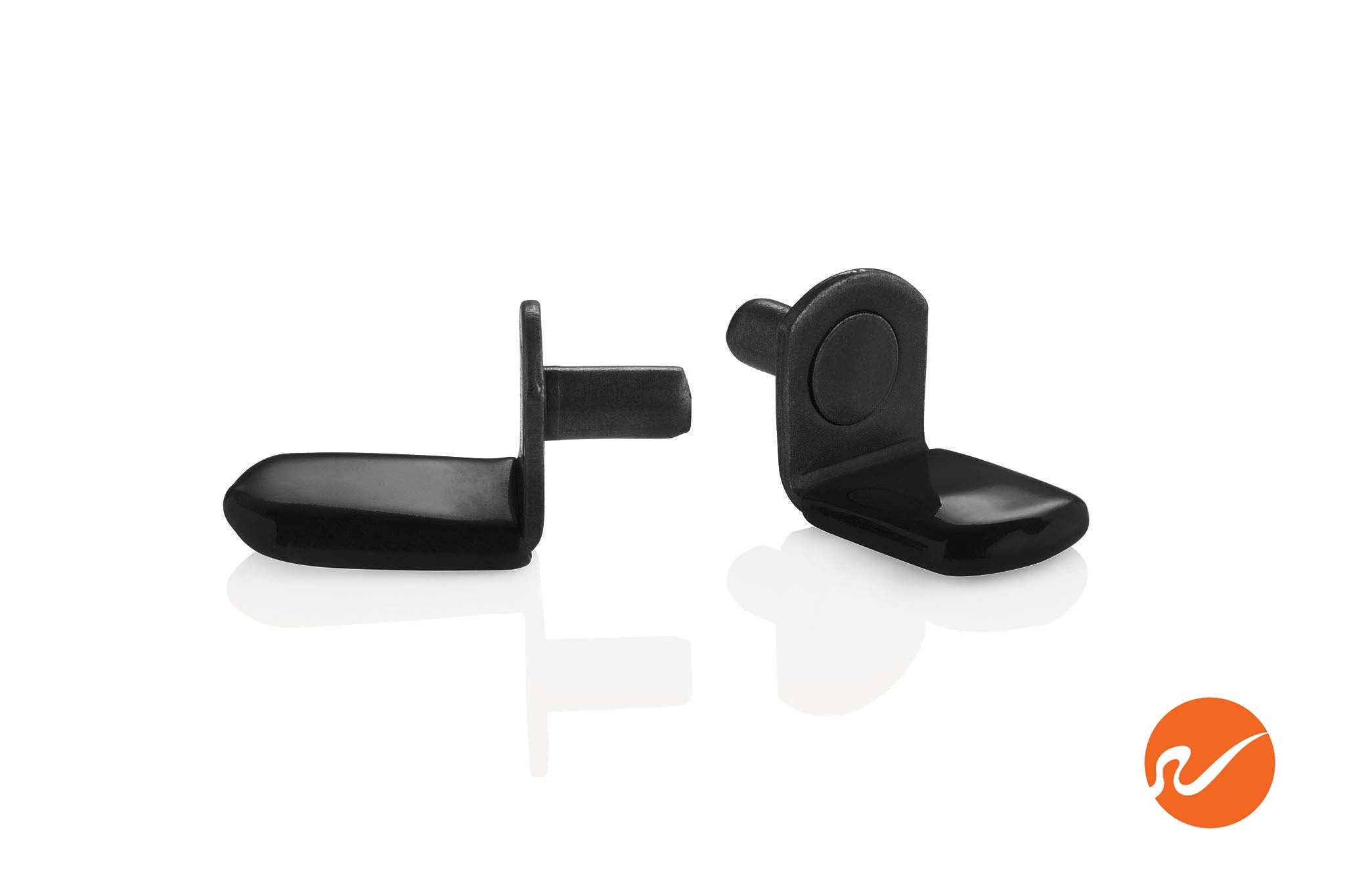 5mm Matte Black "L" Shelf Pins w/ vinyl