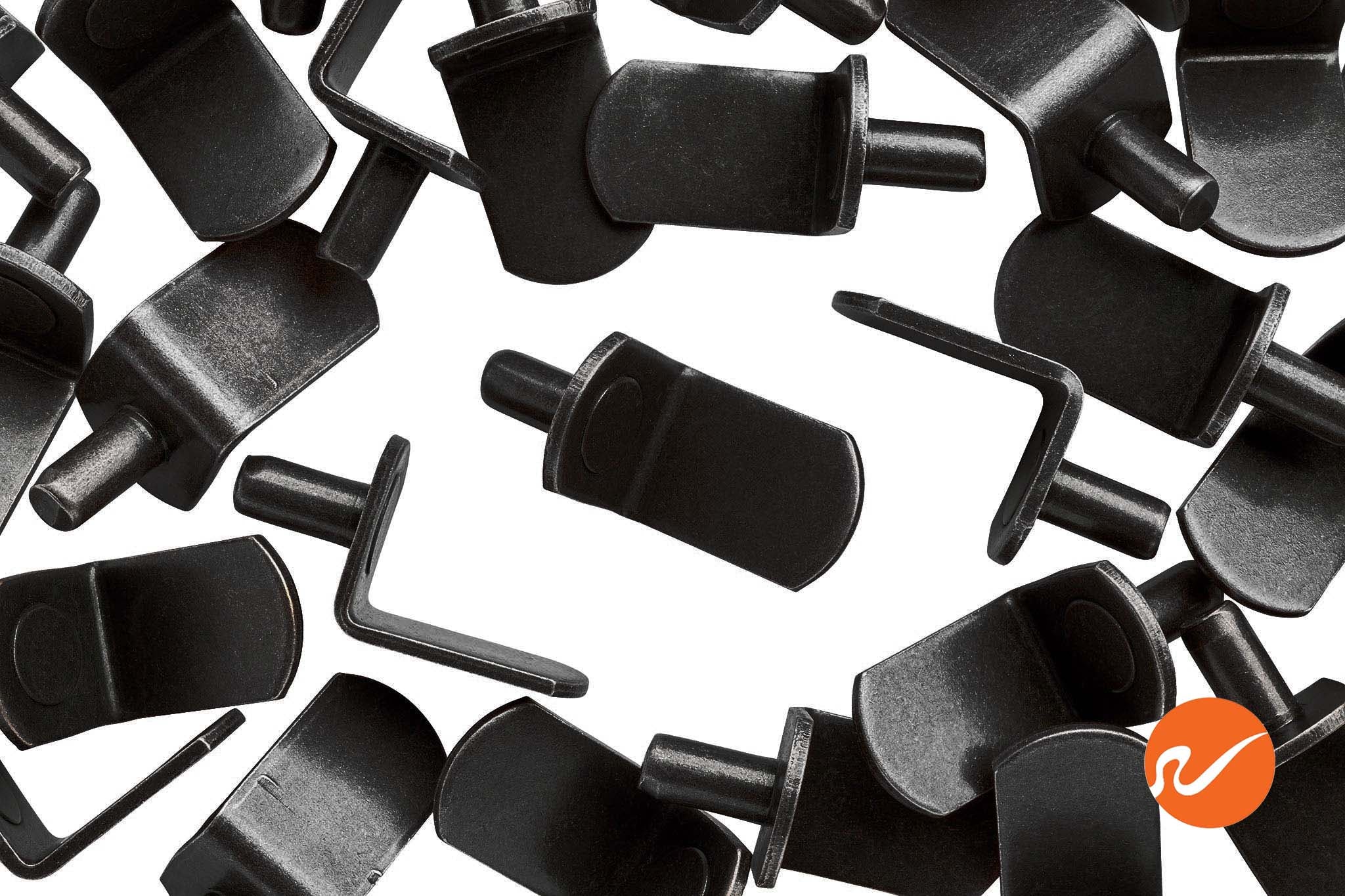 5mm Matte Black "L" Shelf Pins