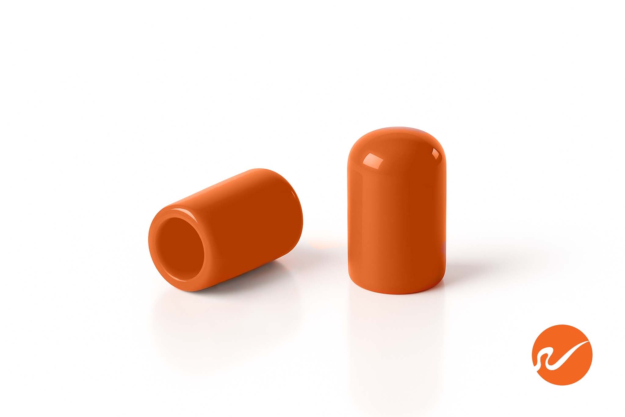 3/8" ID x 1/2" Length Screw Thread Protectors - Orange