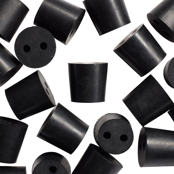 Industrial Grade Bottle Stoppers #10 Rubber Stoppers With 2 Holes ...
