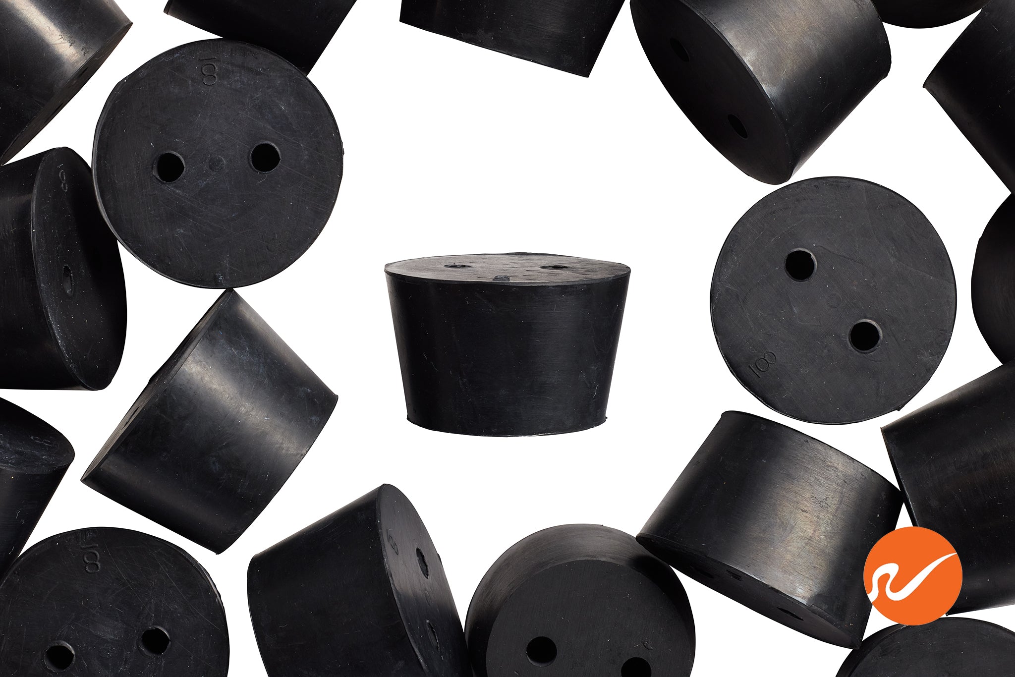 #8 Rubber Stoppers with 2 holes