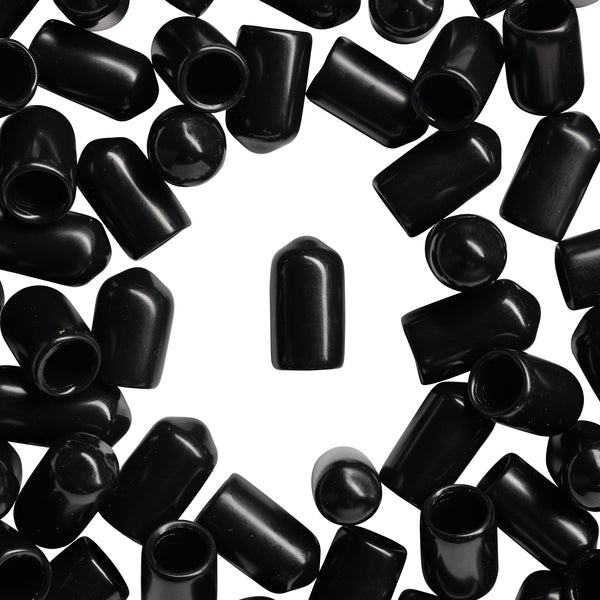 Bolt End Covers MECCANIXITY 100pcs Rubber End Caps - 4mm PVC Vinyl Screw Thread Protectors In Black & Red 4mm Rubber End Caps For Screw Thread Protection - Foto 1