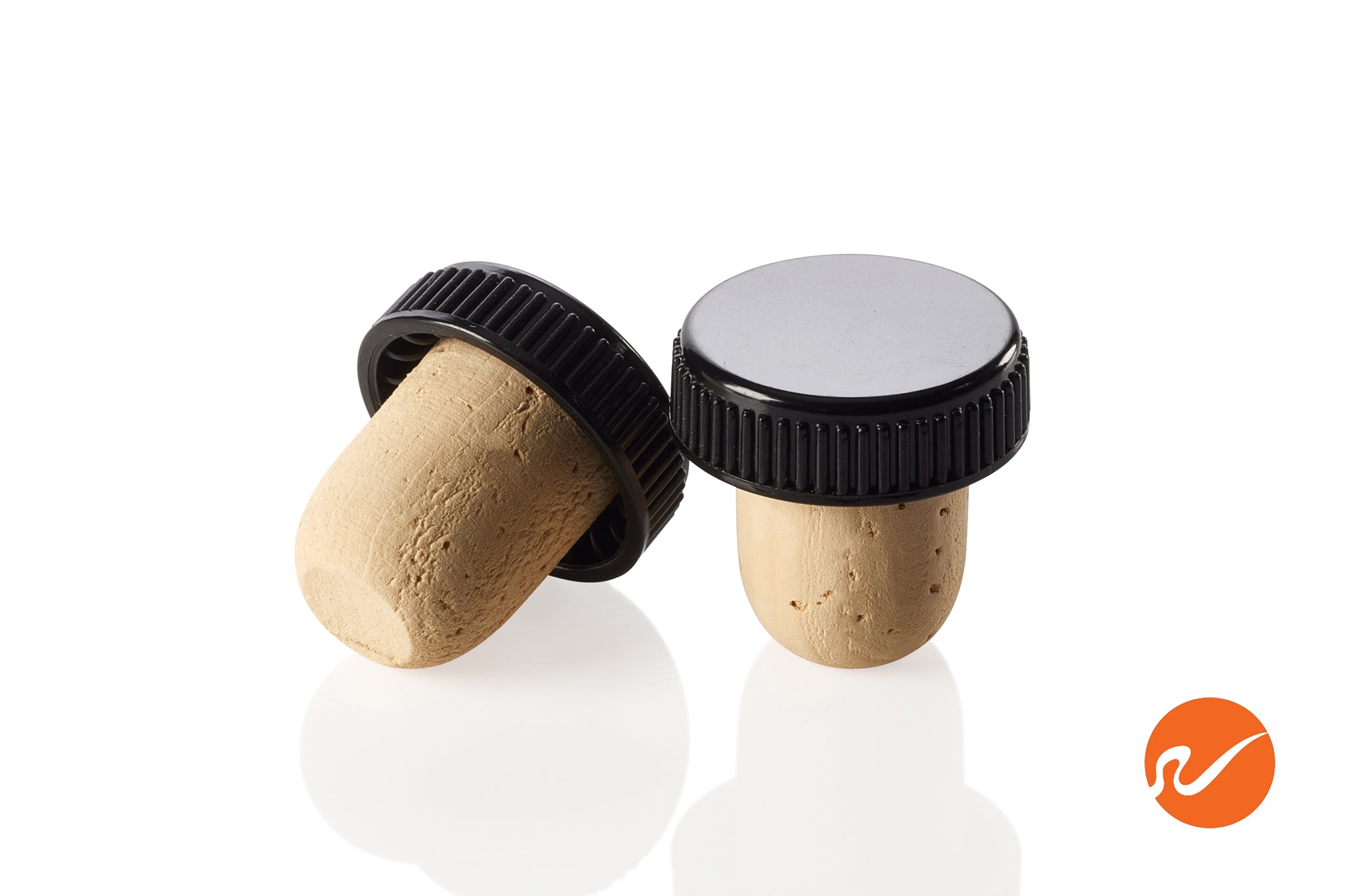 19.5mm Natural T-Corks with Black Tops - WidgetCo