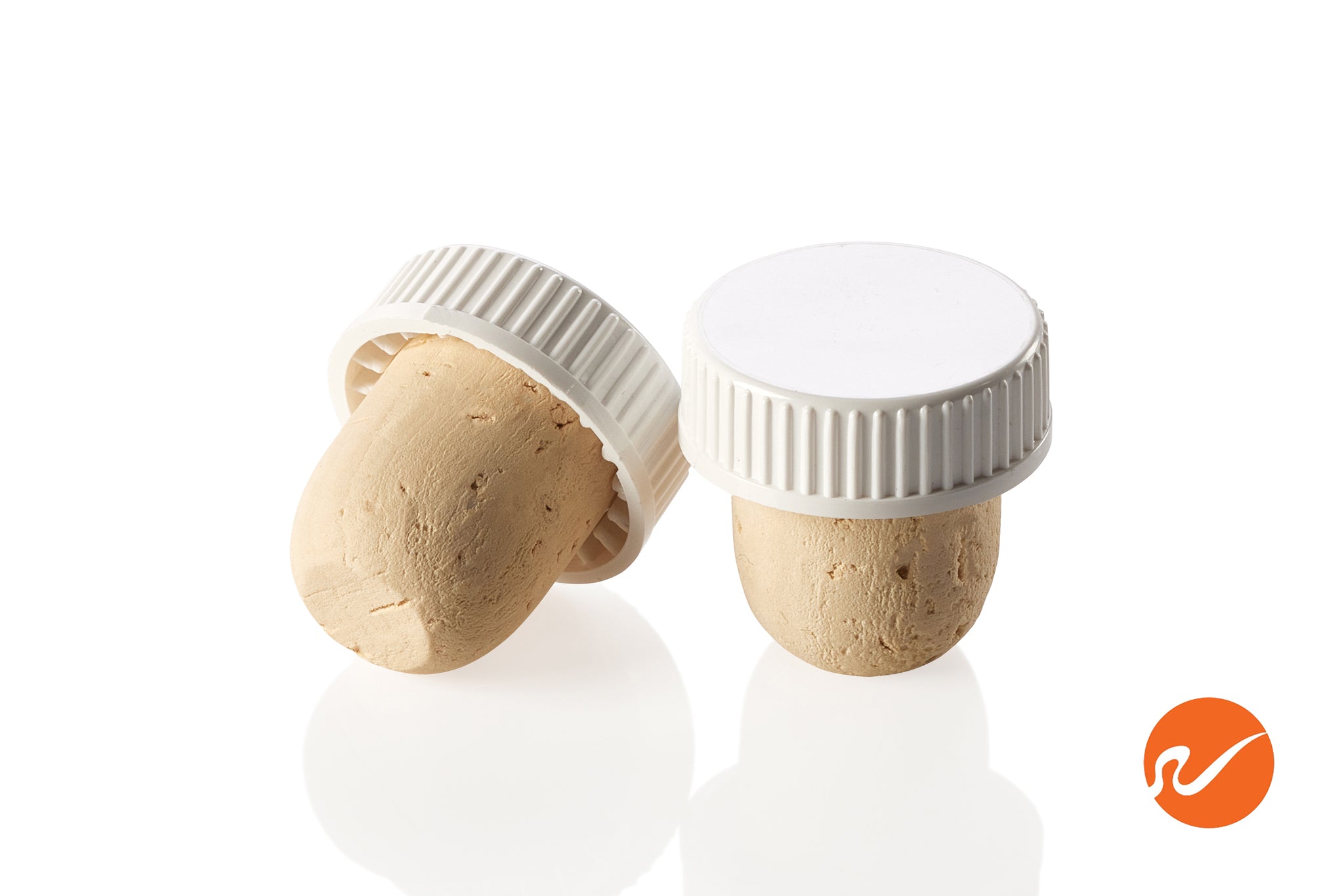 21.5mm Natural T-Corks with White Tops - WidgetCo