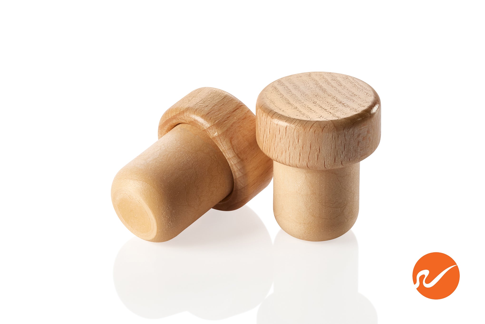 19.5mm Synthetic T-Corks with Wood Tops w/ Varnish - WidgetCo