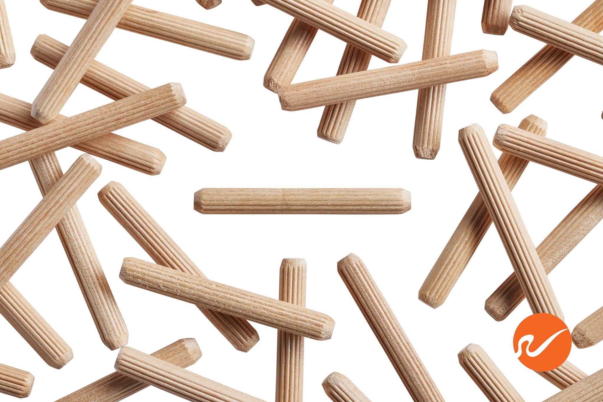 Wood Dowel Pins - 1/4 x 2 Multi-Groove